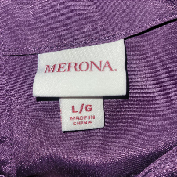 Women's Merona Purple Blouse Size L - Picture 7 of 9